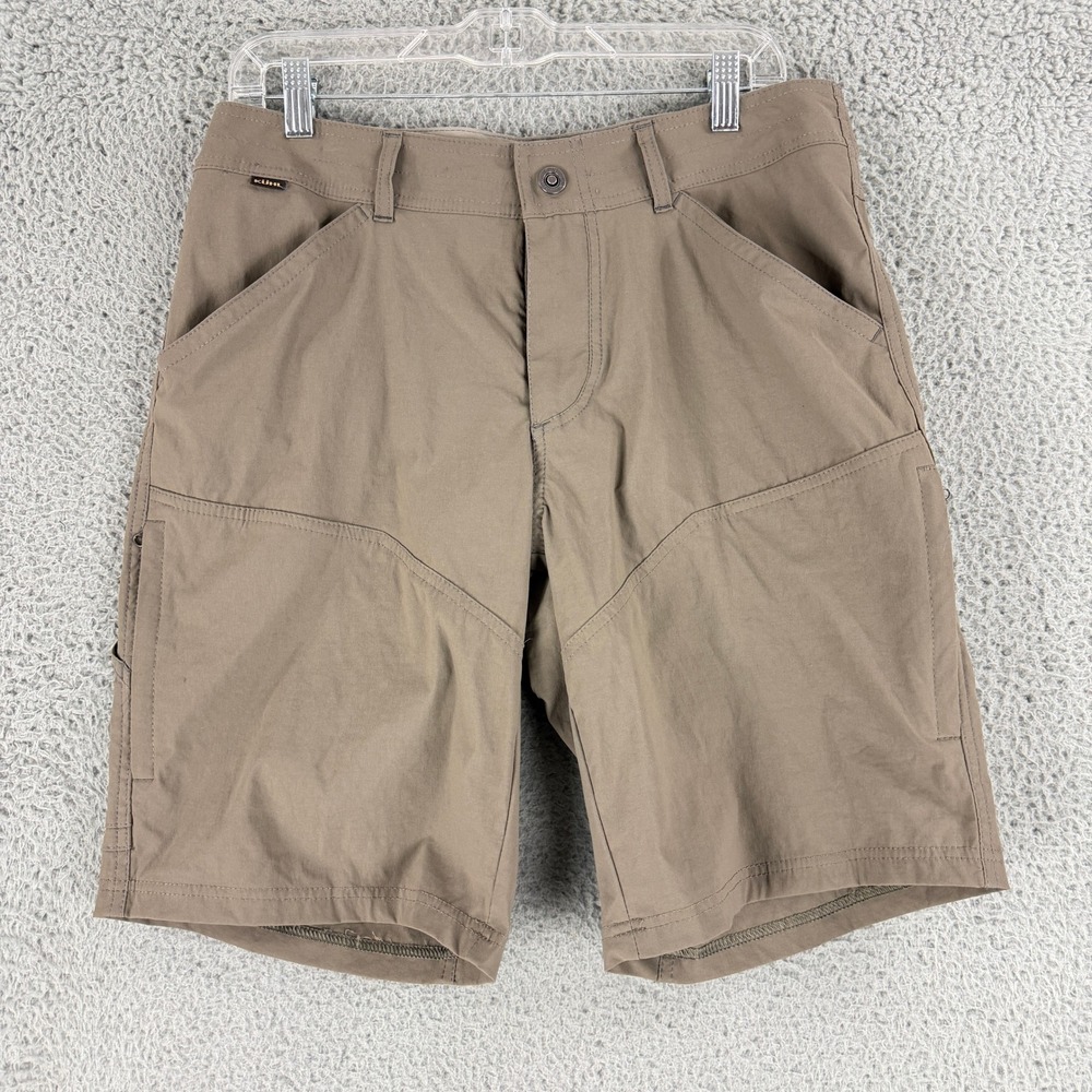 KUHL Renegade Cargo Shorts Mens 32 Tan Khaki Stretch Hiking Outdoor Utility